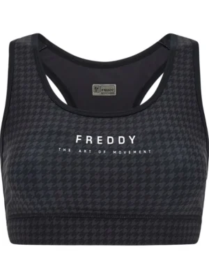Breathable eco-friendly sports bra with an all-over print