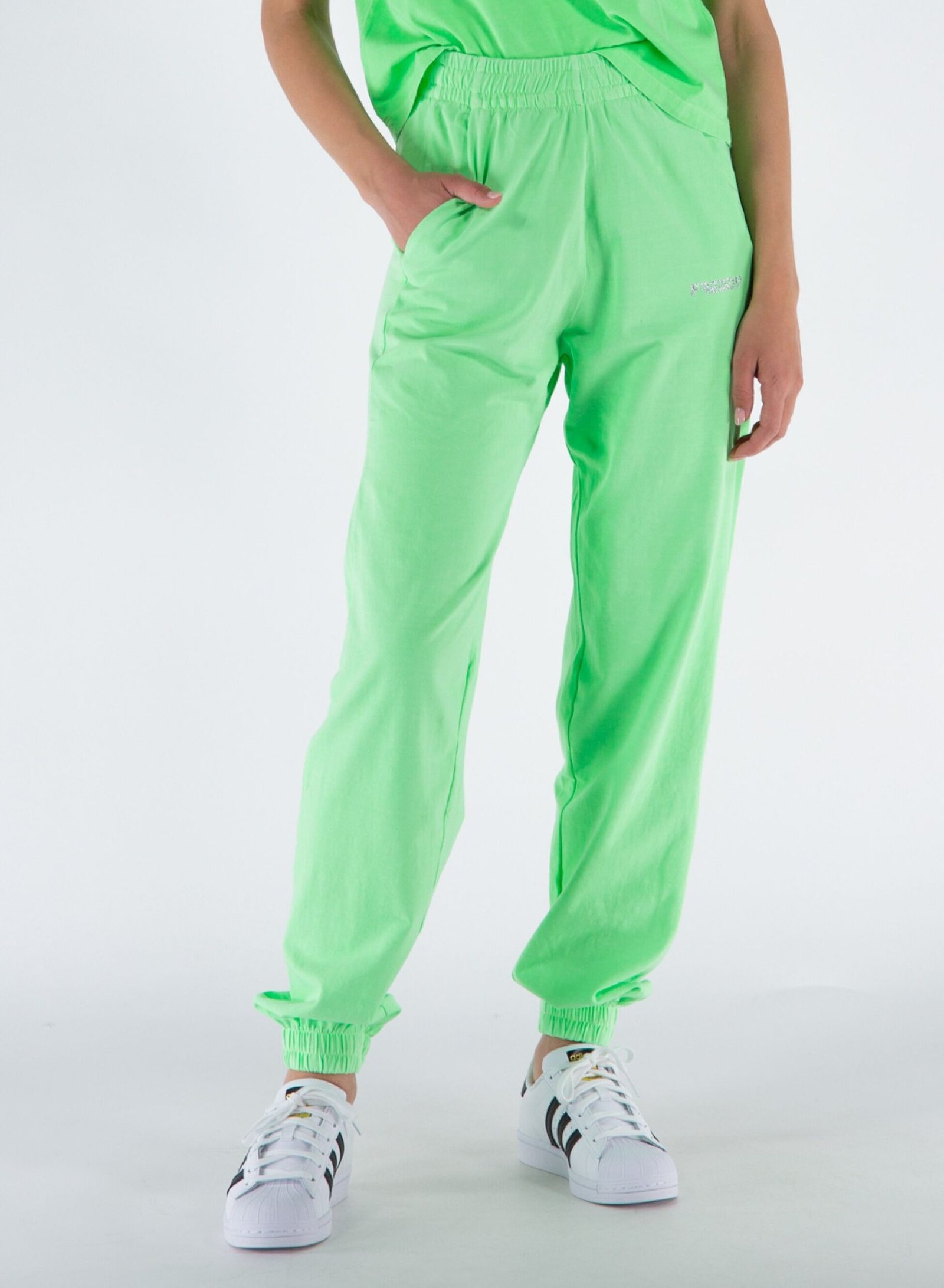 Fluorescent french terry joggers with an elasticated waist and cuffs