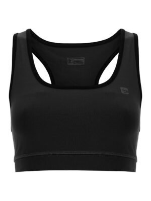 Breathable fabric bra with black trim