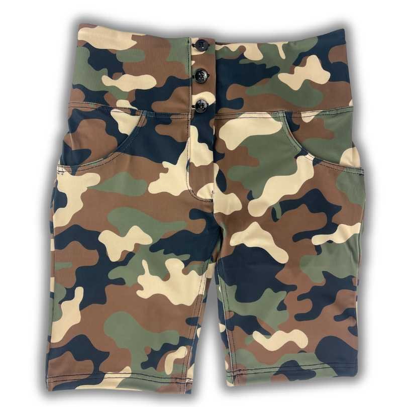 Freddy WR.UP® push up camouflage breathable biker shorts with high waist