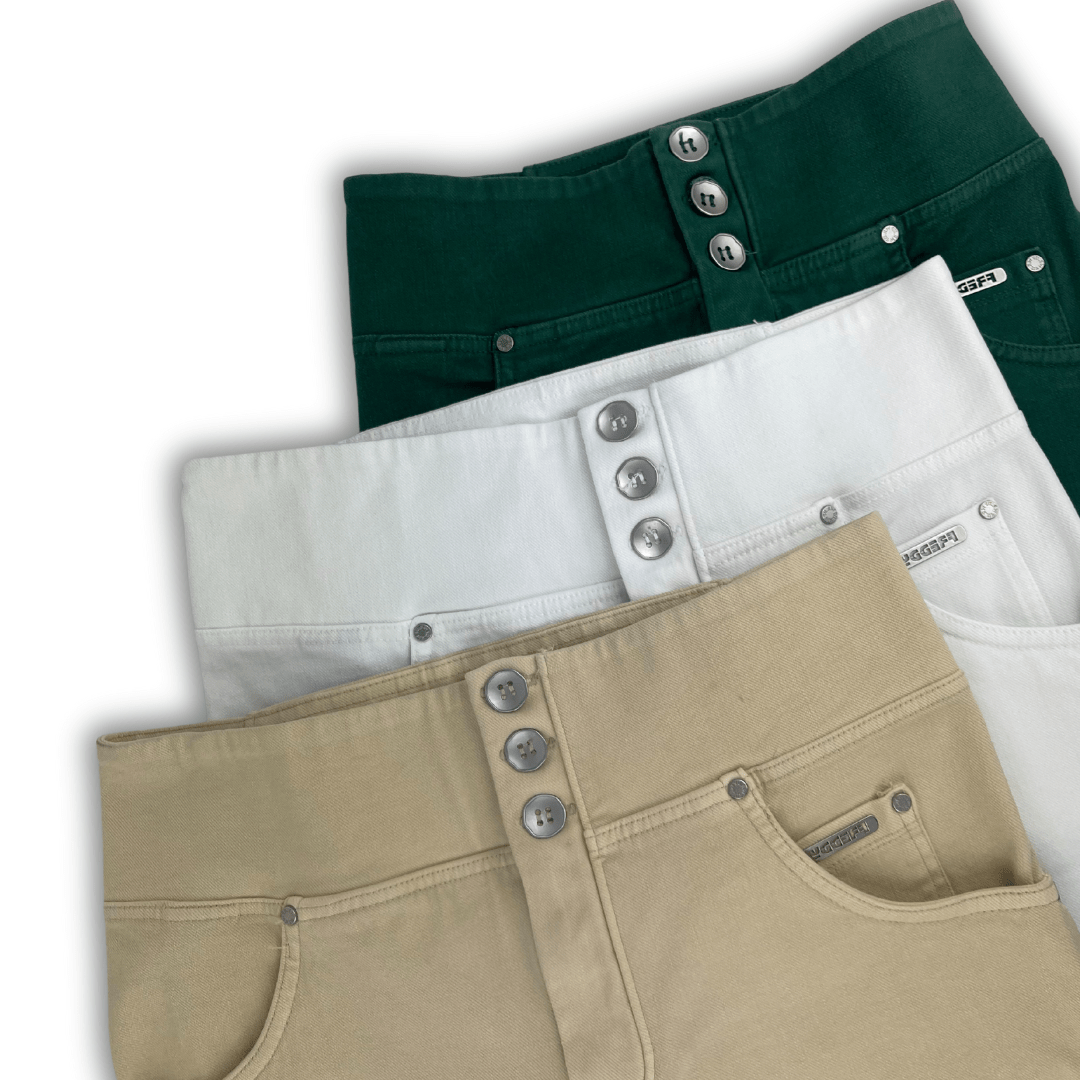 Freddy WR.UP® medium waist push up trousers in garment-dyed shuttle-woven fabric