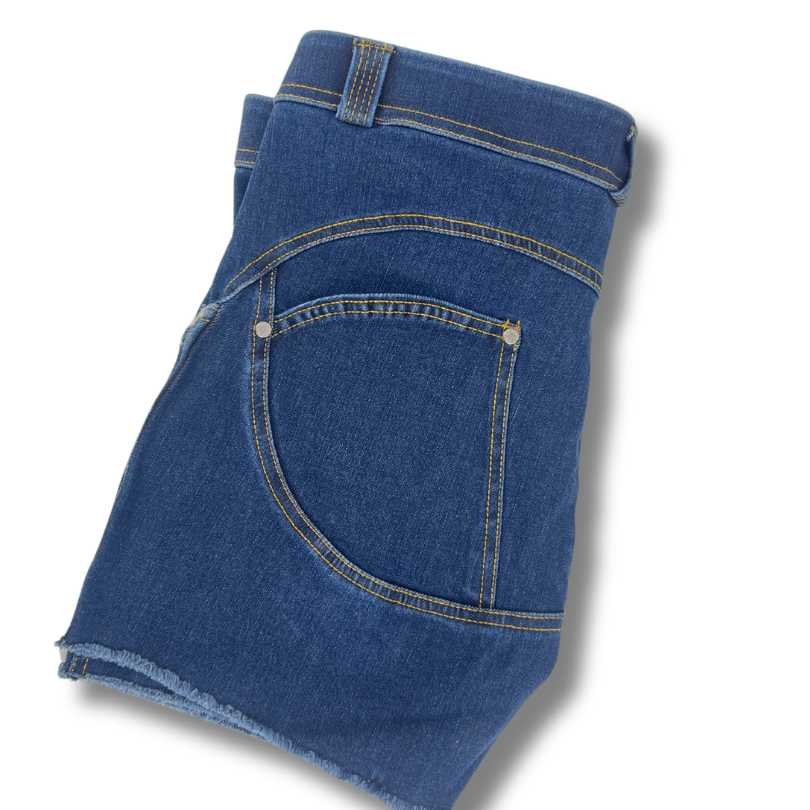 Freddy WR.UP® regular waist fringed push up shuttle-woven eco-friendly denim shorts