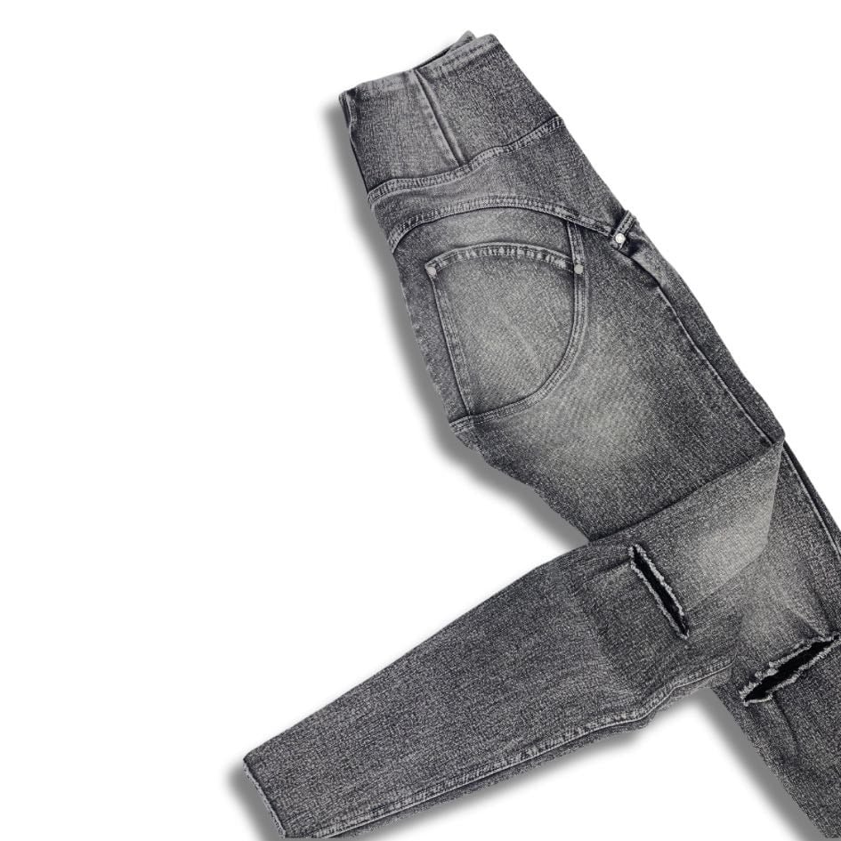 Freddy WR.UP® high waist ripped push up jeans with shuttle-woven acid-washed effect denim